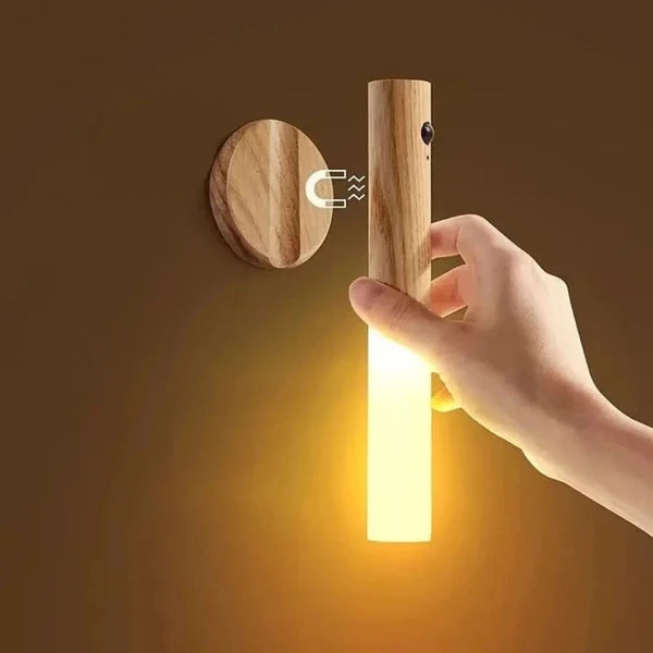 Veilleuse LED en bois